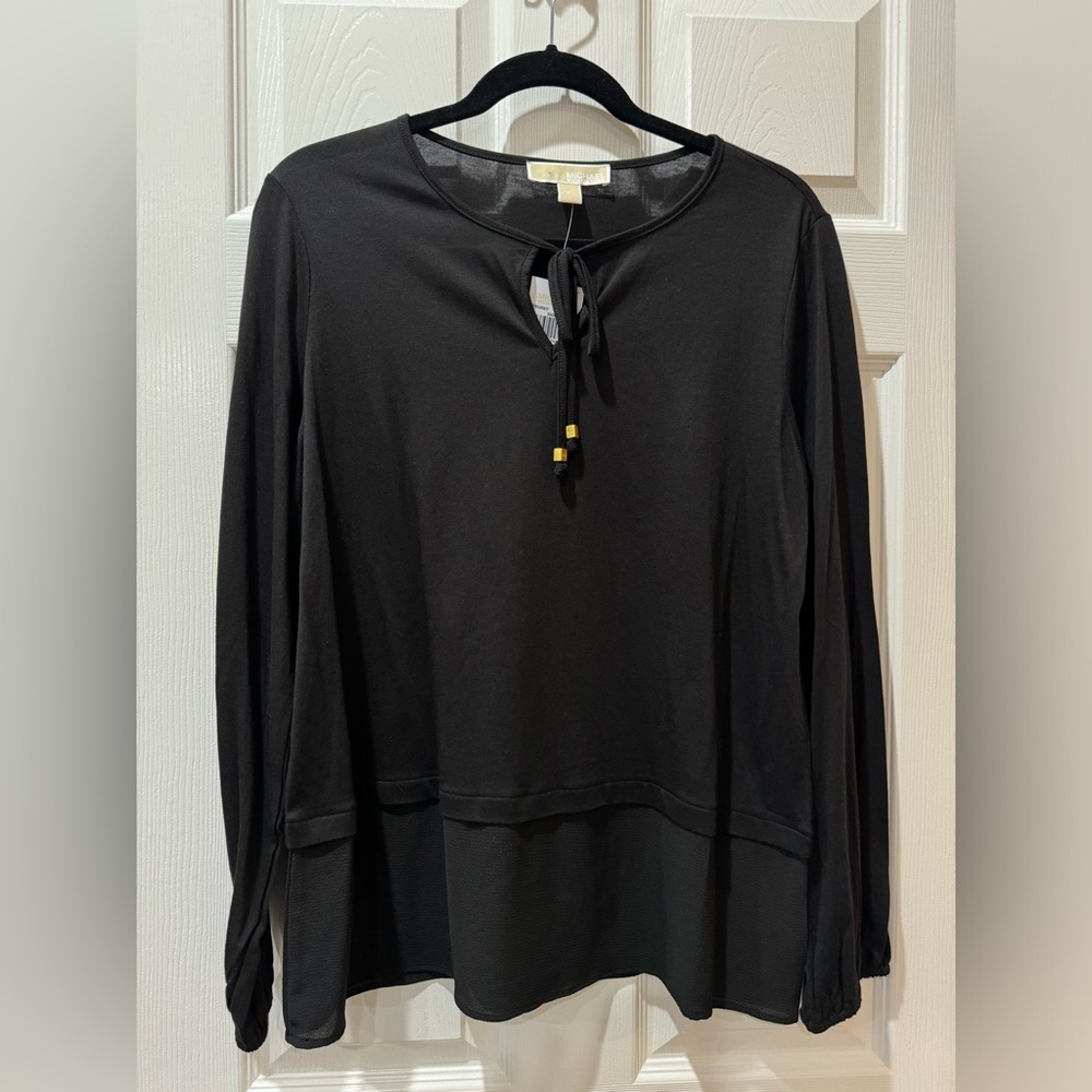 Black Michael Kors Long Sleeve Blouse